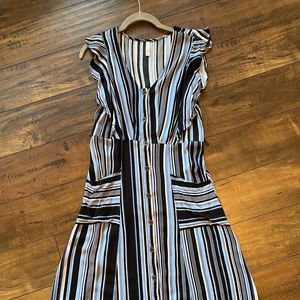 Ruffle sleeve striped dress size M Xhilaration